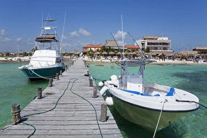 Jetties Prints: Pier on Mahahaul Beach, Costa Maya, Quintana Roo, Mexico, North America