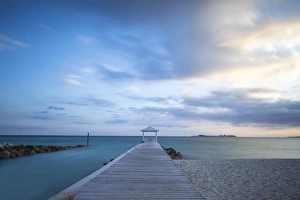 Bahamas Prints: Pier on Providence Island, Bahamas, West Indies, Caribbean, Central America