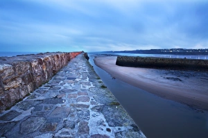 Fife Prints: Pier at St. Andrews Harbour before dawn, Fife, Scotland, United Kingdom, Europe
