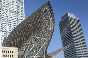 Futuristic Prints: The Piex d Or sculpture by Frank Gehry, Barcelona, Catalonia, Spain, Europe