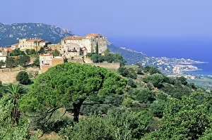 Corsica Prints: Pigna, village of the Balagne region, Upper Corsica, Northern Corsica, France, Europe