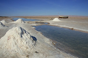 Salt Flat Prints: Piles of salt on salt flats