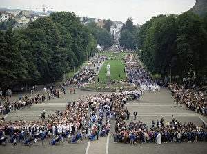 Lourdes Prints: Pilgrimage for blessing of the sick, Lourdes, Hautes-Pyrenees, France, Europe