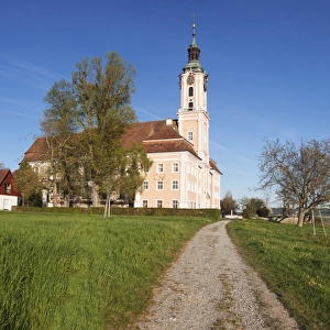 Baroque Style Prints: Pilgrimage church of Birnau Abbey in spring, Lake Constance, Baden-Wurttemberg, Germany