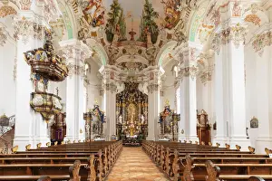 Places Of Worship Prints: Pilgrimage Church of Steinhausen, Upper Swabian Baroque Route, Upper Swabia