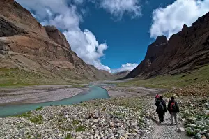 Walk Prints: Pilgrims doing the Kora around the holy mountain Mount Kailash in Western Tibet