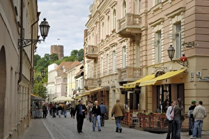 Lithuanian Prints: Pilies Gatve with the Old Castle in the background