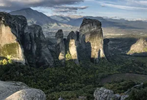 Meteora Prints: Pillars of Meteora at sunrise, Meteora, Thessaly, Greece, Europe