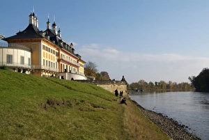River Elbe Prints: Pillnitz Castle, River Elbe, Dresden, Saxony, Germany, Europe