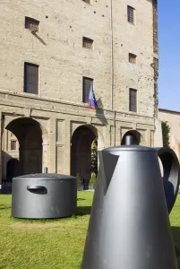 Images Dated 3rd November 2007: Pilotta Building, Dennis Oppenheims sculptures, Piazzale della Pilotta