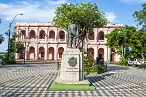Paraguay Prints: The pink Cabildo, Museum of the National Congress in Asuncion, Paraguay, South America