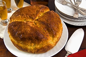 Beer Prints: Pinza cake, an Italian dish for Easter Day, Trieste, Friuli-Venezia Giulia, Italy, Europe