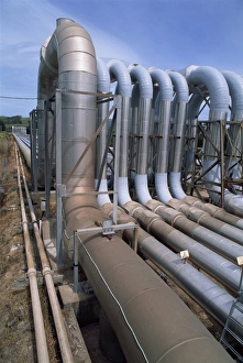 Pipework Prints: Pipeline carrying steam through the Wairakei Thermal Valley