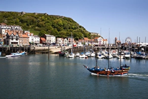 Scarborough Prints: Pirate Pleasure Cruise Ship entering the Harbour