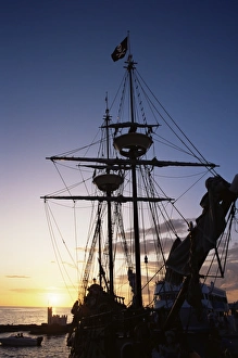 Cayman Islands Prints: Pirate ship in Hog Sty Bay