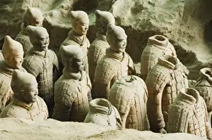 Pit 1 of the Mausoleum of the First Qin Emperor housed in The Museum of the Terracotta Warriors opened in 1979, near Xian City, Shaanxi Province