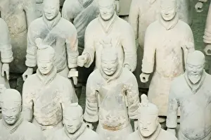 Pit 1, Mausoleum of the first Qin Emperor housed in The Museum of the Terracotta Warriors opened in 1979 near Xian City, Shaanxi Province