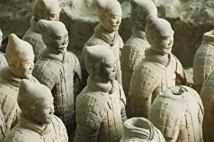 Pit 1, Mausoleum of the first Qin Emperor housed in The Museum of the Terracotta Warriors opened in 1979 near Xian City, Shaanxi Province