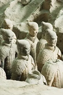 Pit 1, Mausoleum of the first Qin Emperor housed in The Museum of the Terracotta Warriors opened in 1979 near Xian City, Shaanxi Province