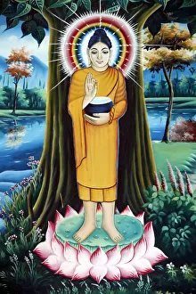 Can Tho Prints: Pitu Khosa Rangsay Buddhist pagoda, painting of the Life of the Buddha