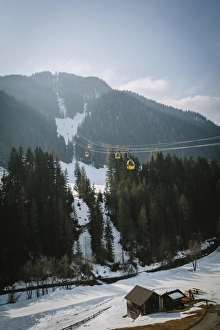 Overhead Cable Car Prints: Piz La Villa from La Villa, Alta Badia, Dolomites, UNESCO World Heritage Site, South Tyrol