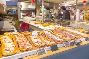 Selling Prints: Pizza shop window, Venice, UNESCO World Heritage Site, Veneto, Italy, Europe