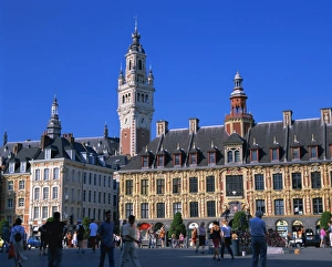 Town Square Prints: Place du General de Gaulle, Lille, Nord, France, Europe