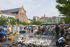 Markets Prints: Place du Jeu de Balle flea market, Brussels, Belgium, Europe