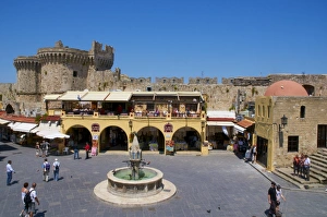 Images Dated 1st May 2008: Place Hippocrate (Ipocratous), City of Rhodes, UNESCO World Heritage Site