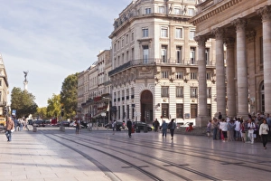 Tram Line Prints: Place de la Comedie in the city of Bordeaux, Gironde, Aquitaine, France, Europe