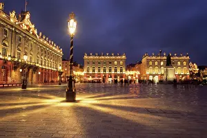 Nightlife Prints: Place Stanislas, Nancy, Meurthe-et-Moselle department, Lorraine region, France, Europe