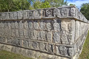 Classic Period Prints: Platform of Skulls, Chichen Itza, UNESCO World Heritage Site, Yucatan, Mexico, North