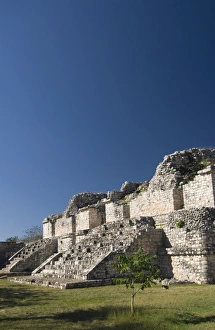 Ek Balam Prints: One platform with two structures called the Twins, Ek Balam, Yucatan, Mexico