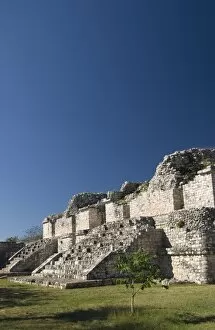 Images Dated 17th September 2006: One platform with two structures called the Twins, Ek Balam, Yucatan, Mexico