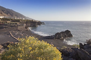 Black Sand Prints: Playa de Charco Verde, Puerto Naos, La Palma, Canary Islands, Spain, Europe