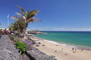 Vacations Prints: Playa Grande Beach, Puerto del Carmen, Lanzarote, Canary Islands, Spain, Atlantic, Europe