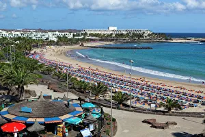 Canaries Prints: Playa de las Cucharas, Costa Teguise, Lanzarote, Canary Islands, Spain, Atlantic, Europe