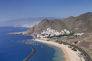 Playa de las Teresitas Beach, San Andres with a view to Pico del Teide, Tenerife