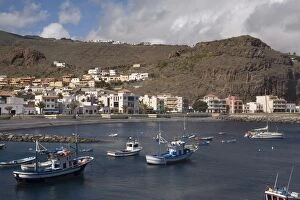 Playa Santiago harbour, La Gomera, Canary Islands, Spain, Atlantic, Europe