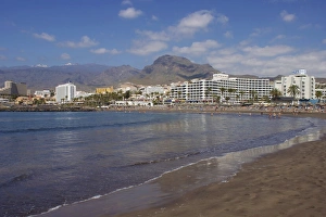 Playa De Las Americas Prints: Playa de Troya, Playa de las Americas, Tenerife, Canary Islands, Spain, Atlantic, Europe