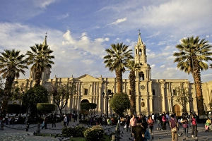 Plaza de Armas, Arequipa Cathedral in background, Arequipa, peru, peruvian, south america, south american, latin america, latin american South America