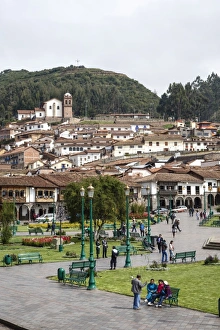 Lamppost Prints: Plaza de Armas, Cuzco, UNESCO World Heritage Site, Peru, South America