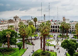 Peru Prints: Plaza de Armas, elevated view, Arequipa, Peru, South America