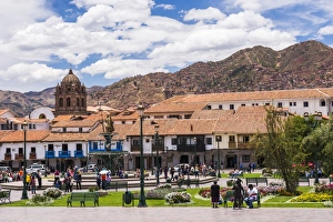 Cusco Prints: Plaza de Armas, UNESCO World Heritage Site, Cusco (Cuzco), Cusco Region, Peru, South