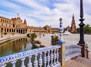 Plaza de Espana de Sevilla (Spain Square), Seville, Andalusia, Spain, Europe