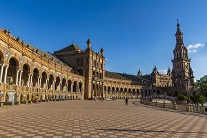 Seville Prints: Plaza de Espana, Seville, Andalucia, Spain, Europe