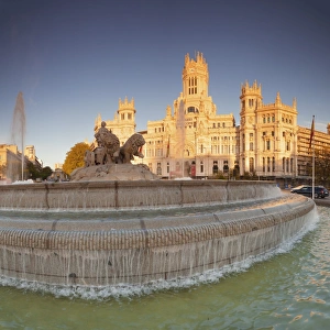 Madrid Prints: Plaza de la Cibeles, Fountain and Palacio de Comunicaciones, Madrid, Spain, Europe