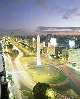 Plaza de la Republica, the Obelisk and worlds widest avenue, Avenida 9 de Julio Plaza de la Republica, the Obelisk and worlds widest avenue, Avenida 9 de Julio