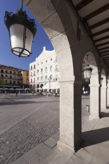Segovia Prints: Plaza Mayor, Teatro Juan Bravo, Segovia, Castillia y Leon, Spain, Europe