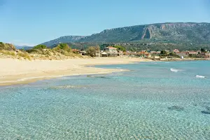 Gentle Prints: Plitra beach with turquoise water in Karavostasi in the south of Greece